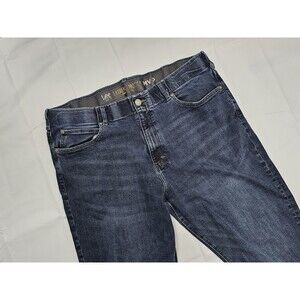 LEE Extreme Motion Jeans 44x32 Mens  Straight Tapered Fit Blue Denim Stretch
